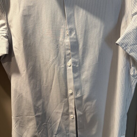 Lululemon New Venture Short-Sleeve Shirt Inline Stripe White Blue Large - Picture 6 of 8